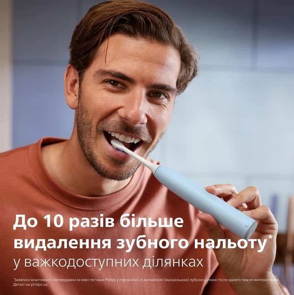 Щітка зубна електр. Philips, Sonicare 6100 Series, 62т. колив/хв, насадок-1, футляр, блакитний (HX7406/02) 387592 фото
