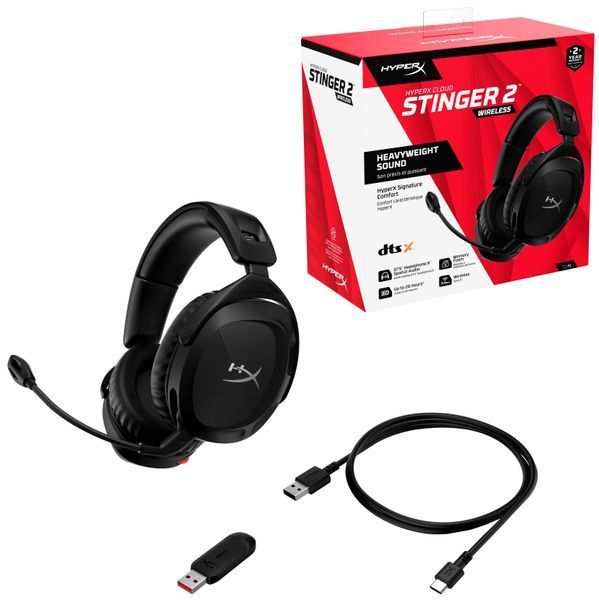 Гарнітура ігрова HyperX Cloud Stinger 2, WL/USB-A, чорний (676A2AA) 365409 фото