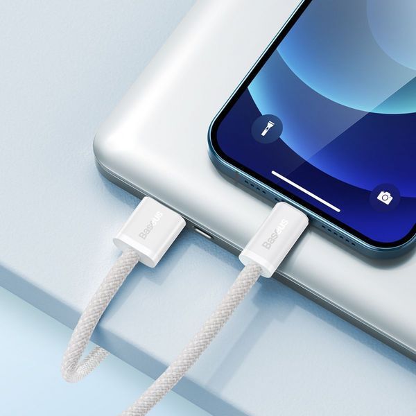 Кабель Baseus Dynamic Series Fast Charging Data USB кабель USB To IP 2.4A 1m (CALD000402) White 255236 фото
