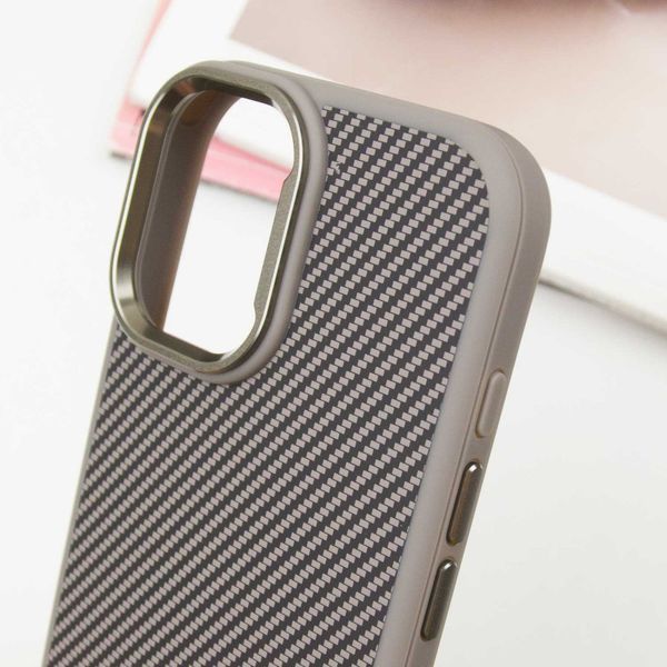 Чохол TPU+PC Carbon with MagSafe для Apple iPhone 16 (6.1") Grey 319204 фото