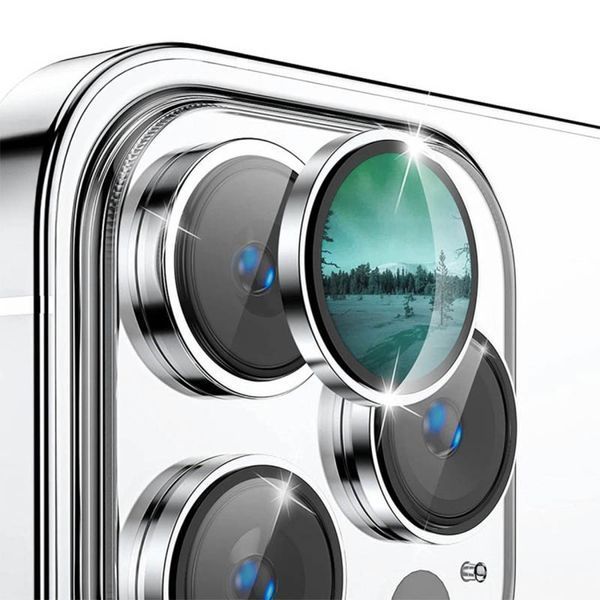 Захисне скло Metal Classic на камеру (у упак.) для Apple iPhone 14 Pro (6.1") / 14 Pro Max (6.7") Срібний / Silver 379447 фото
