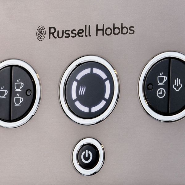 Кавоварка Russell Hobbs ріжкова Distinctions Titanium 1.1л, мелена + чалди, сріблястий (26452-56) 362628 фото