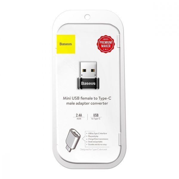 Перехідник Baseus Type-C To USB (Black) (CAAOTG-01) 270844 фото