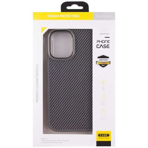 Чохол TPU+PC Carbon with MagSafe для Apple iPhone 16 (6.1") Grey 319204 фото
