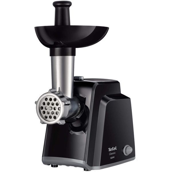 М'ясорубка Tefal Classic, 1400Вт, 1.7кг/хв, 2 решітки, насадка для ковбас, пластик, чорний (NE105838) 371065 фото