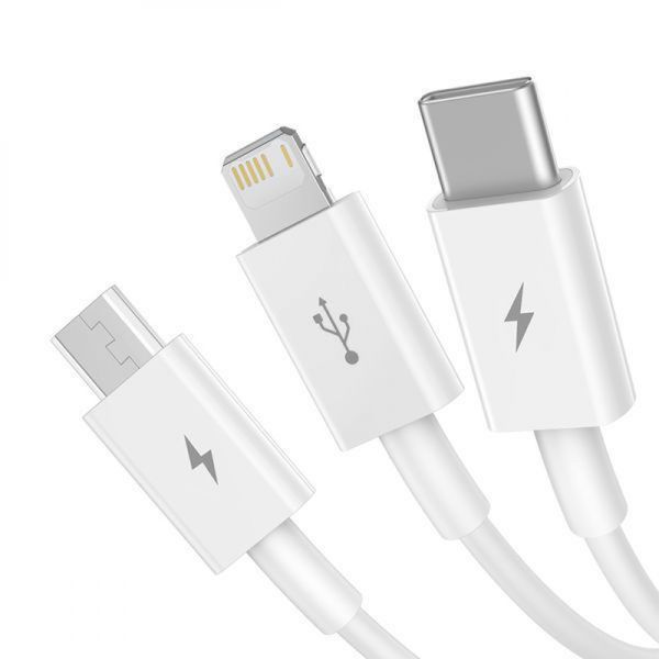Кабель Baseus Superior Series USB To M + L + C 3.5 A 1.5 М (CAMLTYS-02) White 252279 фото