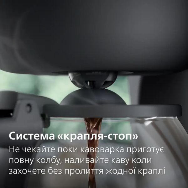 Кавоварка Philips крапельна Essentials Collection, 1.38л, мелена, підтримка температури, темно-сірий (HD7430/90) 369703 фото
