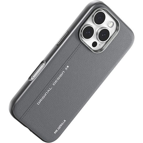 Чохол-накладка iPhone 16 Pro Blueo Leather Case MagSafe (B52-I16PGRY) Grey 321536 фото