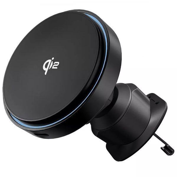Автомобільний тримач З бездротовою зарядкою Light Circle Qi2 15W (WHLC15010002) Metal Gray 338067 фото