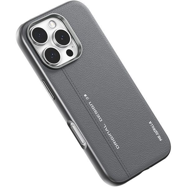 Чохол-накладка iPhone 16 Pro Blueo Leather Case MagSafe (B52-I16PGRY) Grey 321536 фото