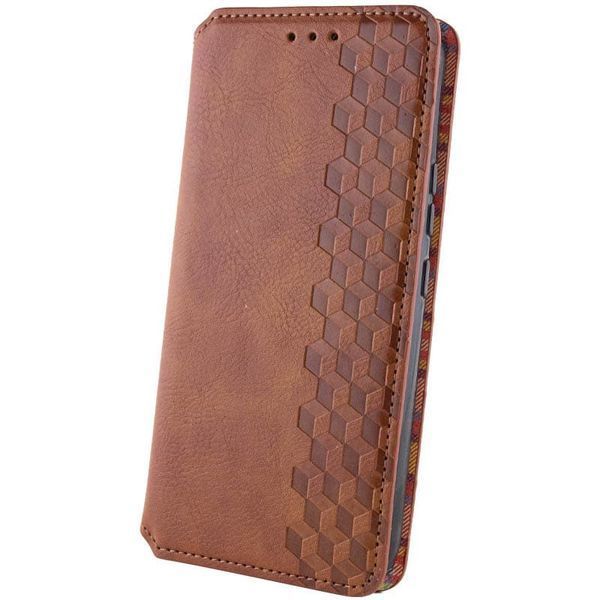 Шкіряний чохол книжка GETMAN Cubic (PU) для Samsung Galaxy S24+ Коричневий 326712 фото