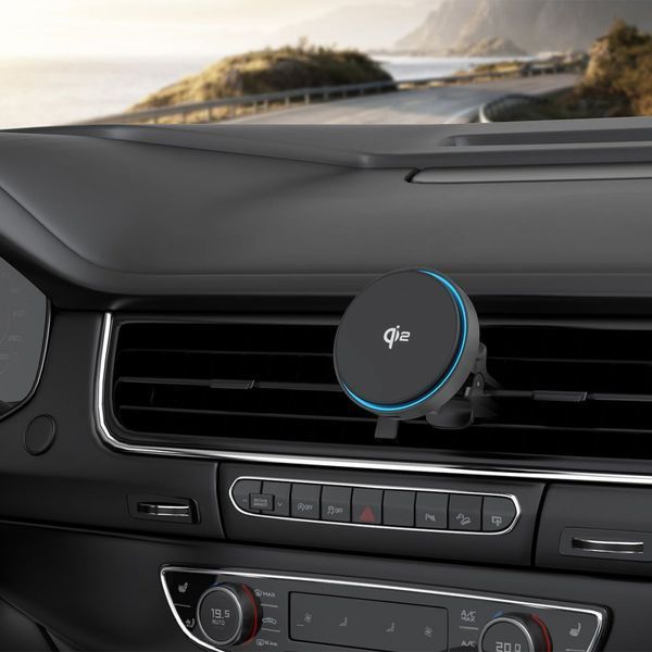 Автомобільний тримач З бездротовою зарядкою Light Circle Qi2 15W (WHLC15010002) Metal Gray 338067 фото