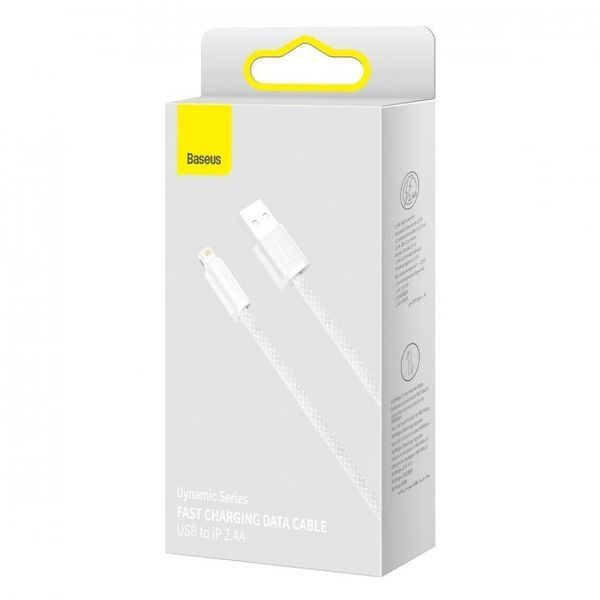 Кабель Baseus Dynamic Series Fast Charging Data USB кабель USB To IP 2.4A 1m (CALD000402) White 255236 фото