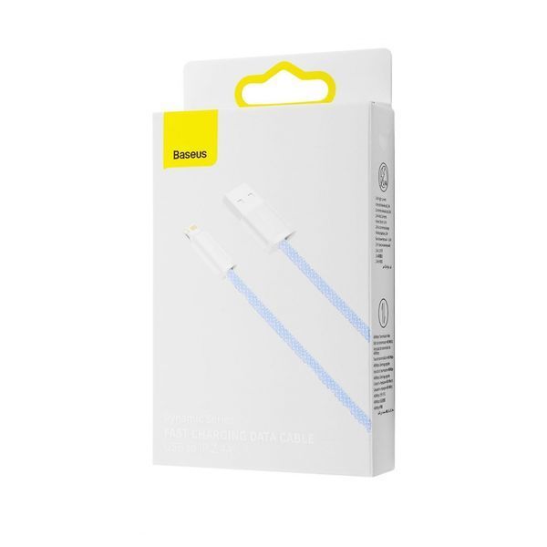 Кабель Baseus Dynamic Series Fast Charging Data USB кабель USB To IP 2.4A 1m (CALD000402) White 255236 фото