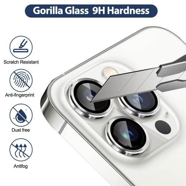 Захисне скло Metal Classic на камеру (у упак.) для Apple iPhone 14 Pro (6.1") / 14 Pro Max (6.7") Срібний / Silver 379447 фото