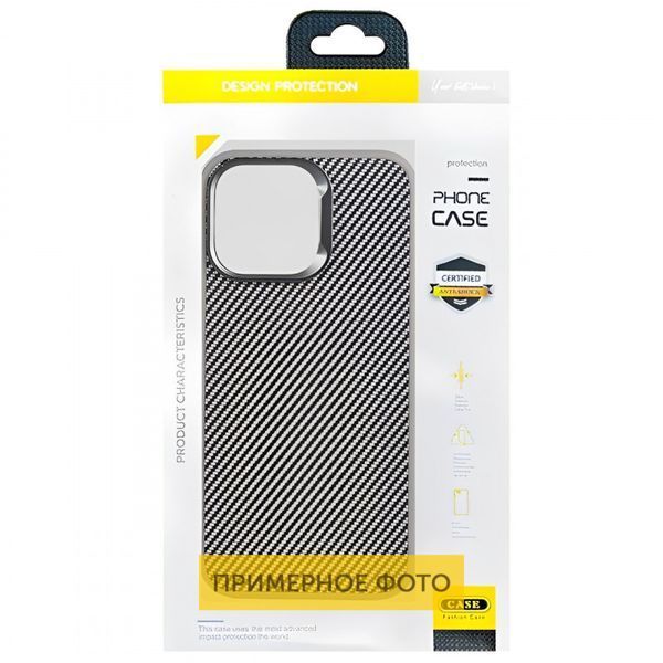 Чохол TPU+PC Carbon with MagSafe для Apple iPhone 16 (6.1") Grey 319204 фото