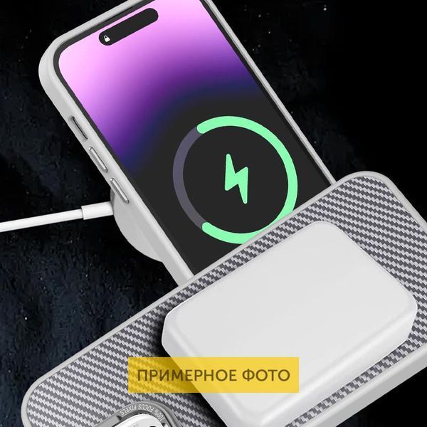 Чохол TPU+PC Carbon with MagSafe для Apple iPhone 16 (6.1") Grey 319204 фото