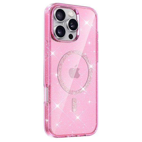 Чохол TPU Eclipse Sparkle (MagFit) для Apple iPhone 16 Pro (6.3") Pink 360397 фото