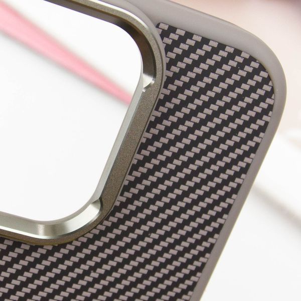 Чохол TPU+PC Carbon with MagSafe для Apple iPhone 16 (6.1") Grey 319204 фото