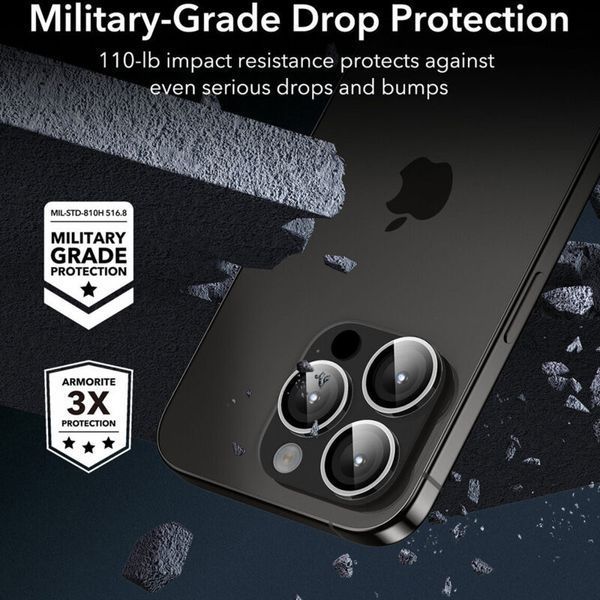Захисне скло Metal Classic на камеру (у упак.) для Apple iPhone 14 Pro (6.1") / 14 Pro Max (6.7") Срібний / Silver 379447 фото