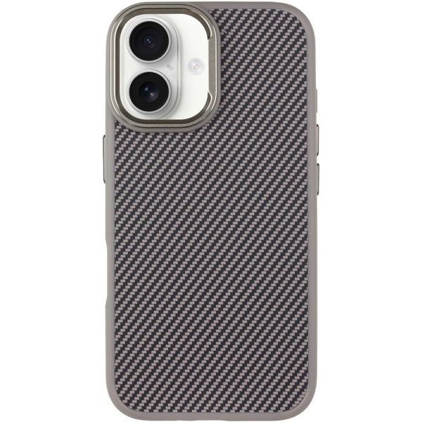 Чохол TPU+PC Carbon with MagSafe для Apple iPhone 16 (6.1") Grey 319204 фото