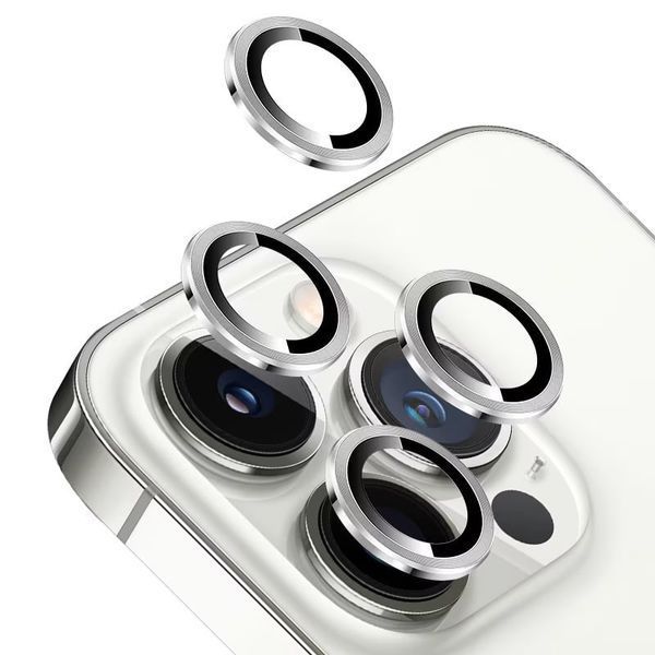 Захисне скло Metal Classic на камеру (у упак.) для Apple iPhone 14 Pro (6.1") / 14 Pro Max (6.7") Срібний / Silver 379447 фото