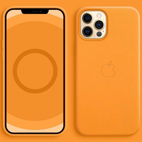 Кожаный чехол Leather Case (AAA) with MagSafe and Animation для Apple iPhone 12 Pro Max (6.7") California Poppy 206192 фото