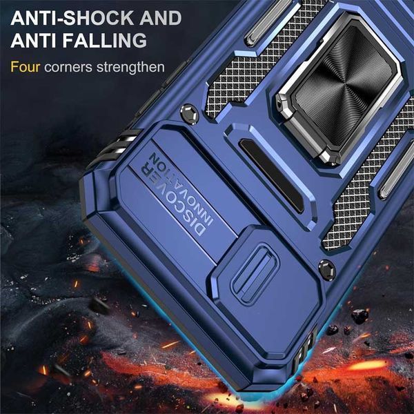 Ударостійкий чохол Camshield Army Ring для Apple iPhone X / XS (5.8") Синій / Navy 283600 фото