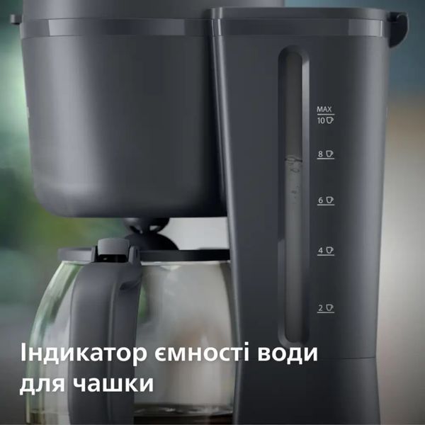 Кавоварка Philips крапельна Essentials Collection, 1.38л, мелена, підтримка температури, темно-сірий (HD7430/90) 369703 фото