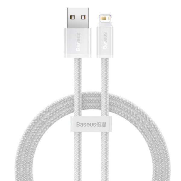Кабель Baseus Dynamic Series Fast Charging Data USB кабель USB To IP 2.4A 1m (CALD000402) White 255236 фото