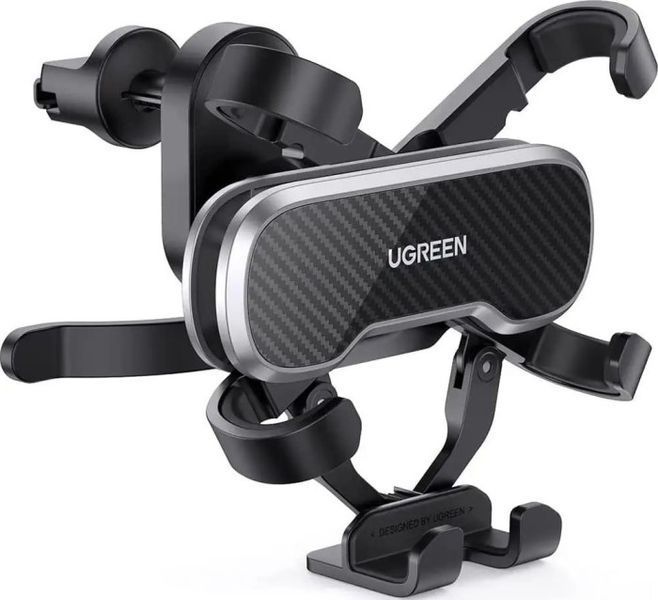 Автомобільний тримач UGREEN LP228 Gravity Drive Air Vent Car Mount Phone Holder With Arc-Shaped Mounting Clip (80871) Black 288267 фото