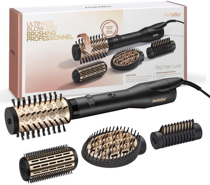 Фен-щітка Babyliss, 650Вт, 2 режими, хол. обдув, кераміка, чорний (AS970E) 373006 фото