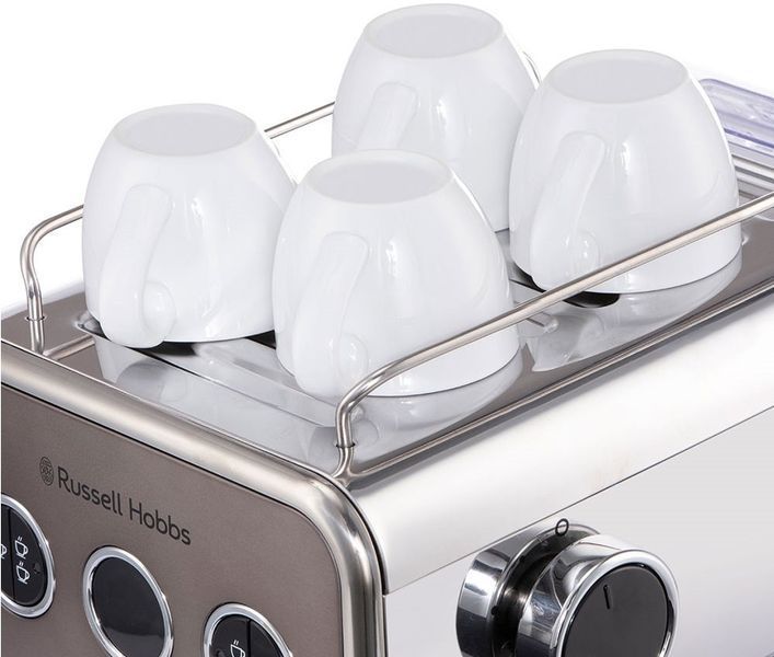 Кавоварка Russell Hobbs ріжкова Distinctions Titanium 1.1л, мелена + чалди, сріблястий (26452-56) 362628 фото