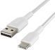 Кабель USB-A > USB-C заряджання/синхронізації Belkin 2м, 15Вт, Type-C, плетений, білий (CAB002BT2MWH) 367622 фото 3