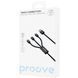 Кабель Proove Triple Connection 3 in 1 Type-C + Micro USB + Lightning (1.3m) (CCTC15001501) black 396936 фото 2