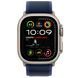 Ремінець Apple Watch Trail Loop Band M/L Для Watch 49mm - Natural Titanium Finish - Blue (MXTW3) 328475 фото 2