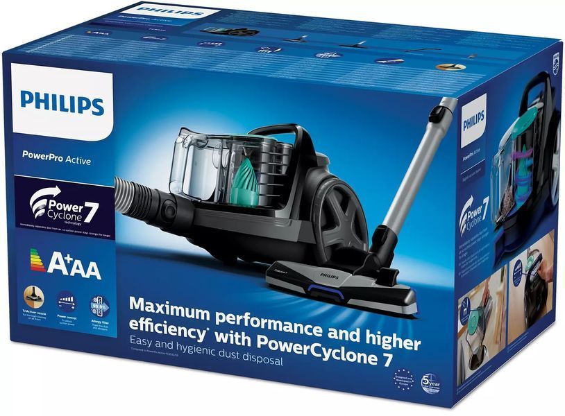 Пилосос Philips контейнерний 5000 Series, 900Вт, конт пил -1,5л, НЕРА, чорний (FC9550/09) 373681 фото