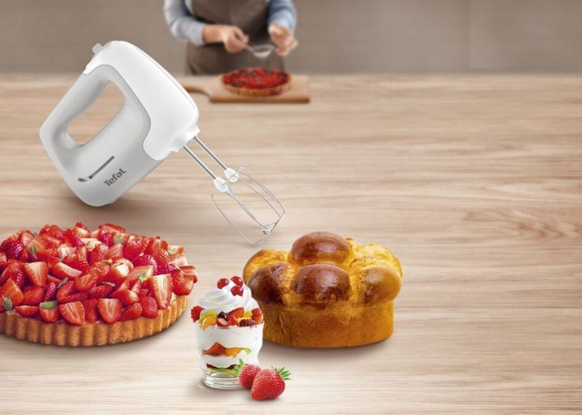 Міксер Tefal ручний Prep'Mix 450Вт, насадки-4, турборежим, сірий (HT450B38) 367509 фото