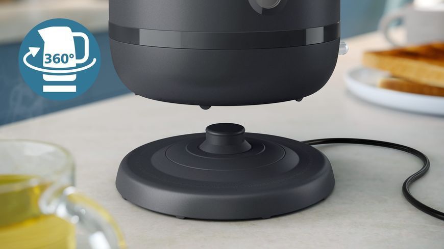 Електрочайник Philips Series 1000, Strix, пластик, мат, чорний (HD9314/90) 373129 фото