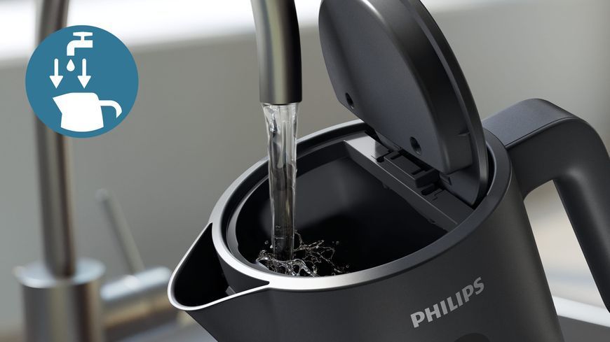 Електрочайник Philips Series 1000, Strix, пластик, мат, чорний (HD9314/90) 373129 фото