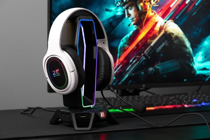 Гарнітура ігрова 2E GAMING HG330, 7.1, USB-A, RGB, 2м, білий (2E-HG330WT-7.1) 365629 фото