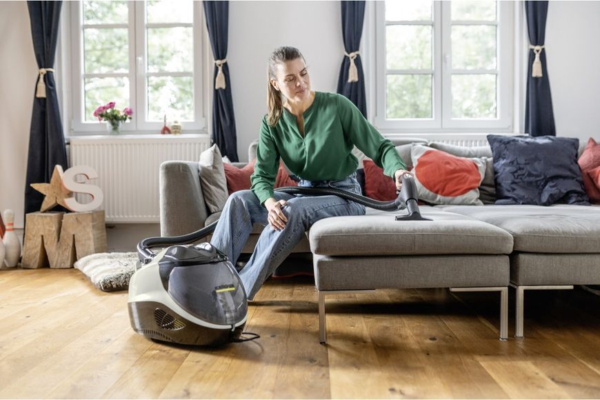 Паропилосос Karcher SV 7, 2200Вт, вологе прибирання, вода -0.45л, HEPA, обробка парою, біло-чорний (1.439-490.0) 373326 фото