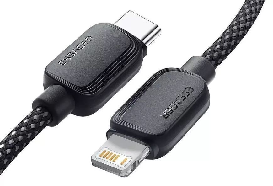 Кабель ESSAGER Breeze USB Cable USB-C to Ligthning 1M 20W (EXCTL-WL01-P) Black 315338 фото