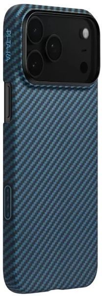 Чохол-накладка iPhone 17 Pro Max Pitaka Ultra-Slim Case With PitaTap 1500D Black/Blue Twill (KI1706BPM) 403119 фото