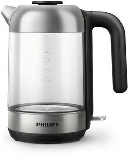 Електрочайник Philips Series 5000 1.7л, скло, чорно-сріблястий (HD9339/80) 373130 фото