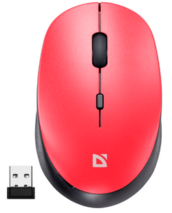 Миша DEFENDER (52026) Auris MB-027, 4D, 800-1600dpi, RED, wireless, silent 307019 фото