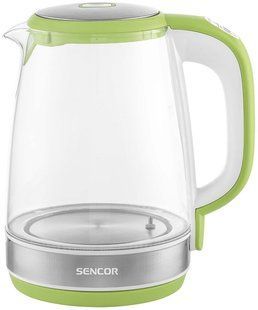 Електрочайник Sencor 2л, Strix, скло, 5 темп.реж, салатовий (SWK2197GG) 371600 фото