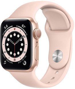Смарт-годинник Apple Watch Series 6 40mm Gold Aluminum Case with Pink Sand Sport Band (MG123) 165095 фото