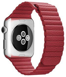 Magnetic Leather Loop For Apple Watch 42/44 mm Red 195817 фото