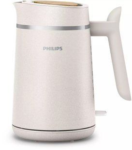 Електрочайник Philips Eco Conscious Edition, 1.7л, екопластик, LED підсвітка, звуковий сигнал, білий матовий (HD9365/10) 369704 фото